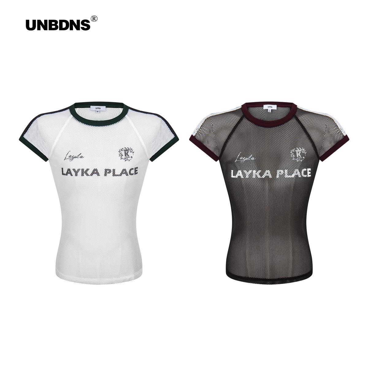 

UNBDNS Summer Slim Fit Mesh Short Sleeve T-Shirt for Women Small