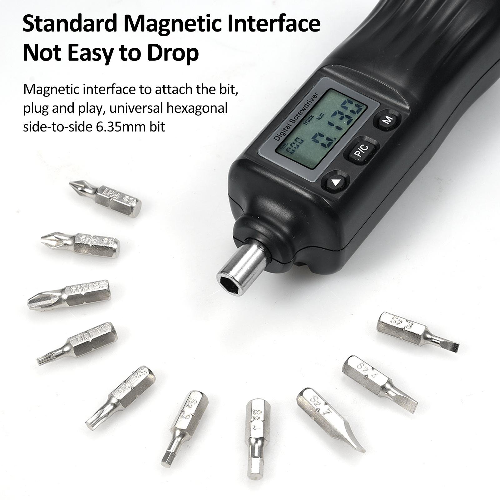 

Цифровая динамометрическая отвертка 1/4 Привод Отвертка Динамометрический ключ Электрик Динамометрическая отвертка с ЖК-дисплеем 1,6-8 Н·м ENSP-8