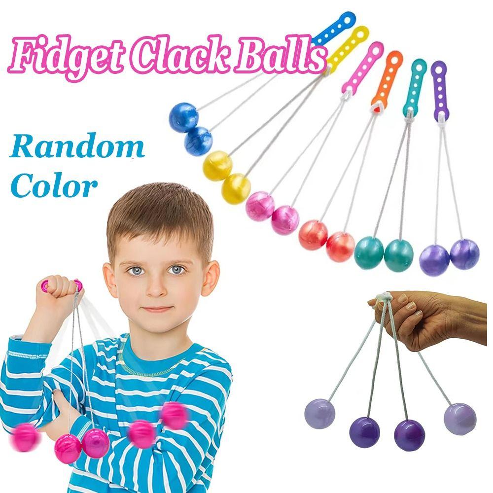 6 Piezas Juguete Divertido de Bola de Colisión Color Aleatorio Novedad Bola Click Clack Sin Luz Bolas Reductoras de Presión Bolas Fidget Clack