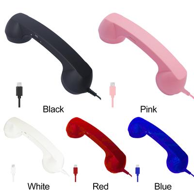 Retro Handy Hörer Mikrofon Lautsprecher mit USB-C Schnittstelle Handy Handset für Handy/Mobil
