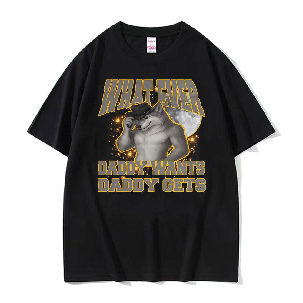 

Alpha Wolf Daddy Vintage Humor Gift Tee Shirt Men Women Fashion Summer Short Sleeve T-shirts Casual Oversized T Shirt Streetw... S разноцветный