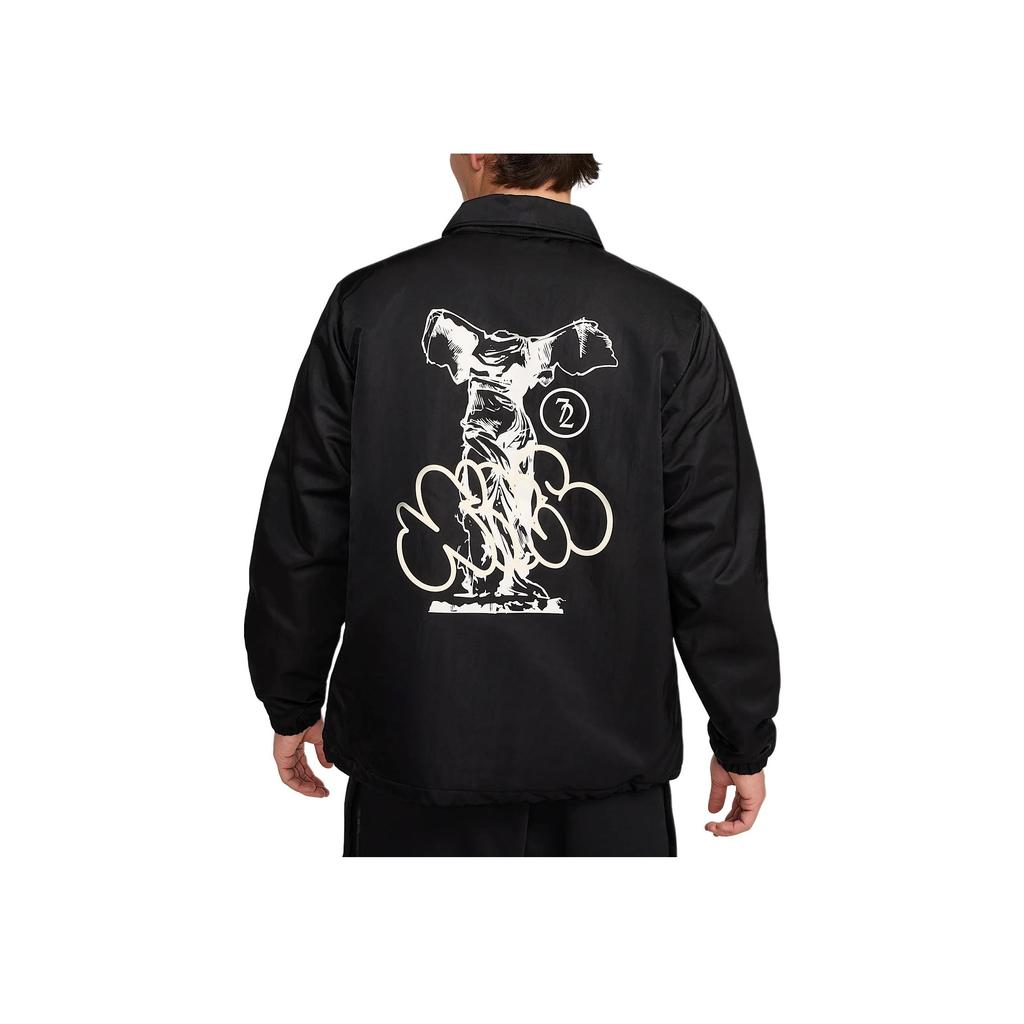 Nike Loose Fit Long Sleeve Cotton Jacket With Print Men Jackets Black HJ3876-010