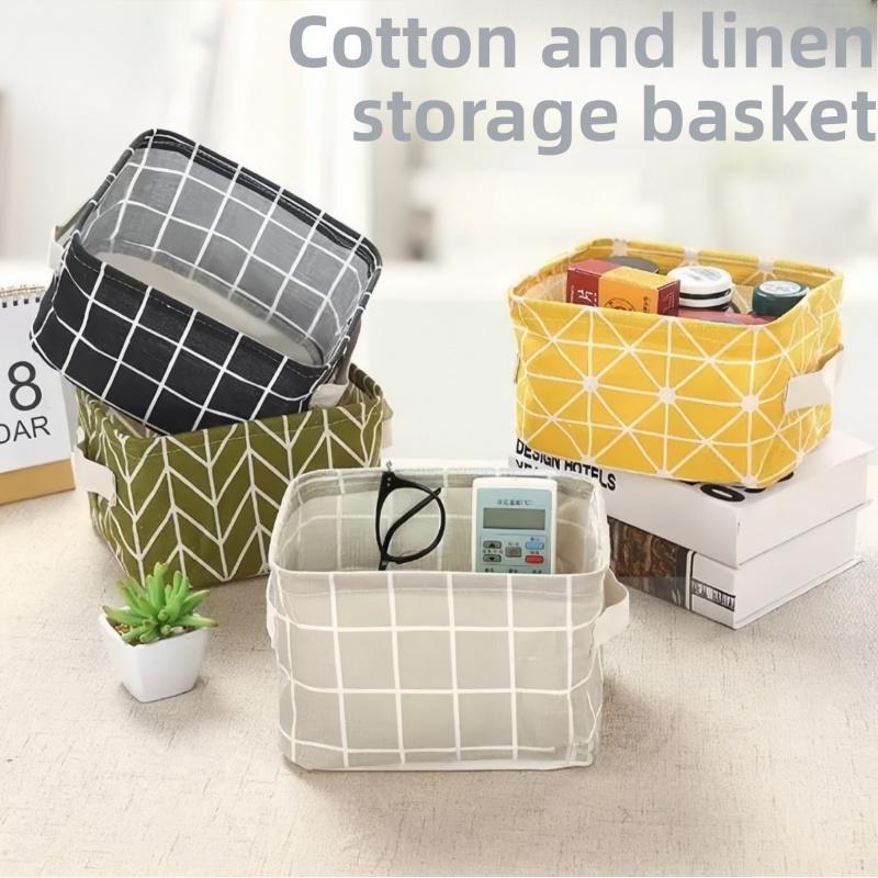 Home Drawer-Type Folding Storage Box Cotton Linen Waterproof Cosmetics Clothing Organizer Basket Balcony Miscellaneous Storage B