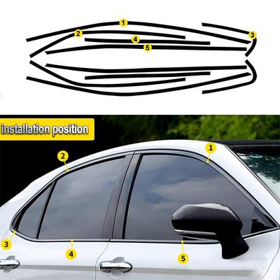 Auto Löschen Verdunkelungs-Overlay Fensterleiste Glänzend Schwarz Für Toyota Camry 2018-2023
