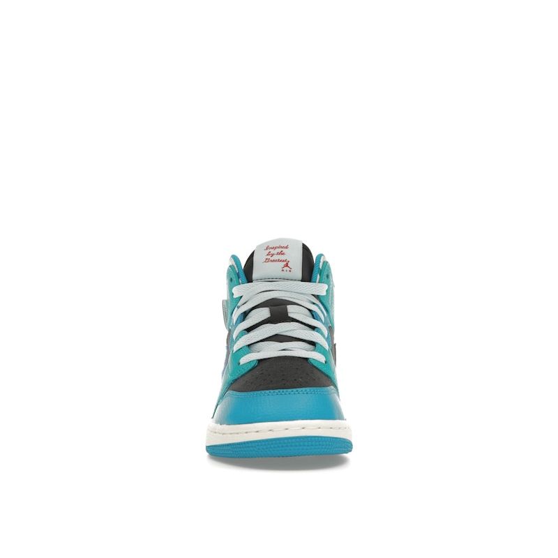 Air Jordan 1 Mid GS, вдохновленные лучшими детскими кроссовками, синий антрацит, ледниково-синий FJ9482-004