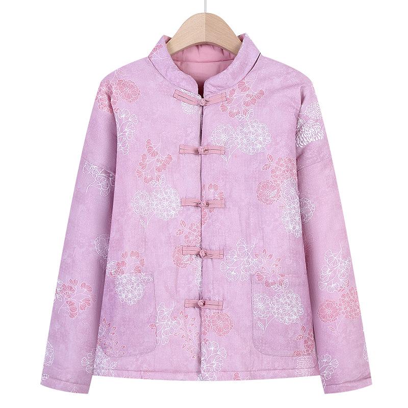 Women's Winter Thickened Warm Cotton Padded Jacket - Chinese Style Loose Outerwear for Middle-Aged and Elderly