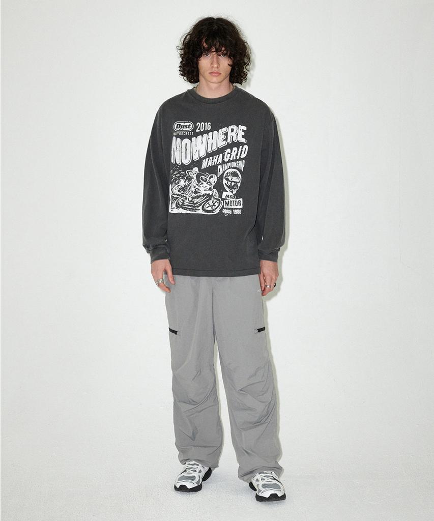 MAHAGRID Basic Logo Nylon Pant Gray(Mg2Efmsc01A)