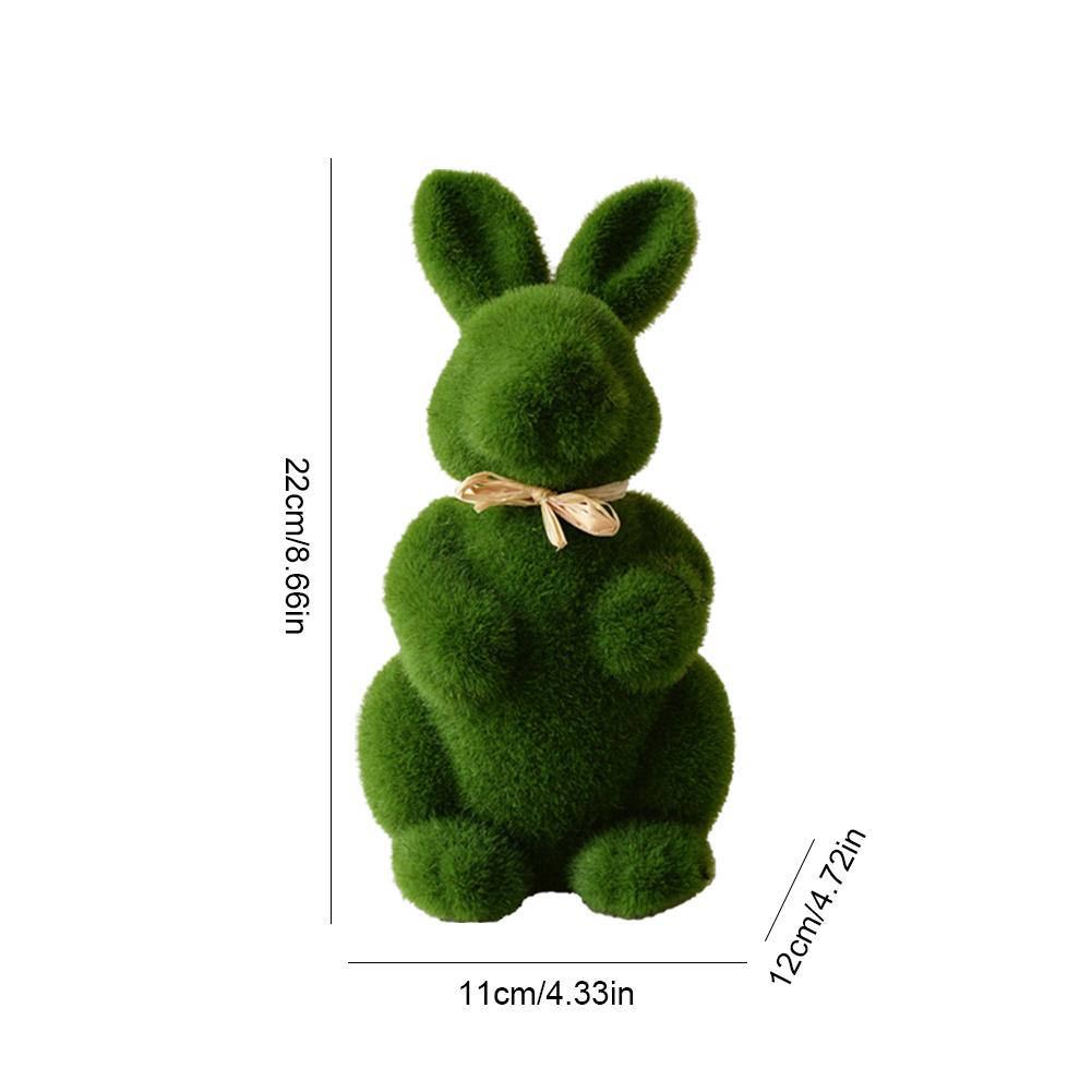 Easter Moss Rabbit Figurine Easter Bunny Decor Festive Decoration Artificial Moss Rabbit Easter Figurine for 2025 Spring Easter