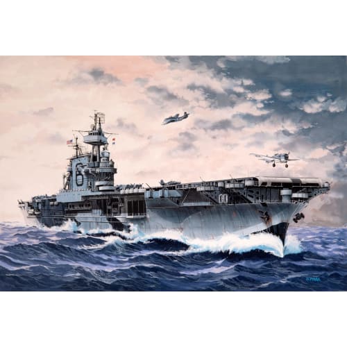 German Revell 1/1200 scale USS Enterprise CV-6 plastic model kit, model number 05824, molded in color
