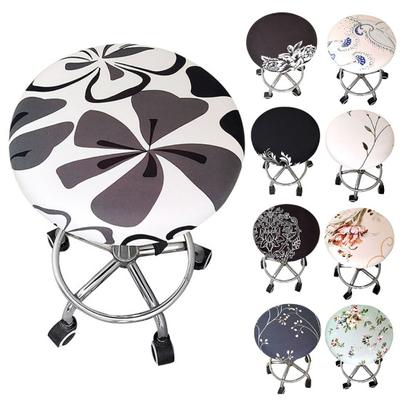 Talos Housse de siège ronde en élasthanne élastique à imprimé floral pour tabouret de chaise de 30 à 45 cm