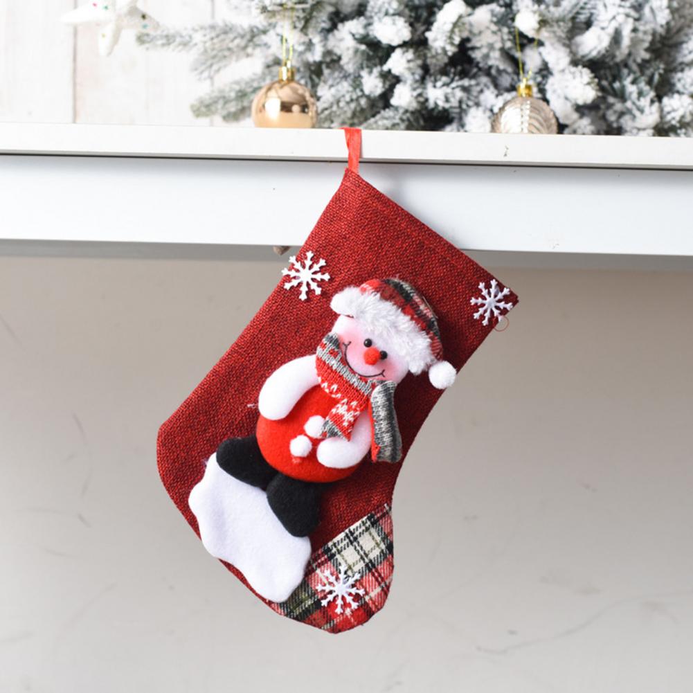 Christmas Stockings Large Plush 3D Santa Snowman Reindeer Bear Hanging Stockings for Mantel Tree Fireplace Holiday Party Decor