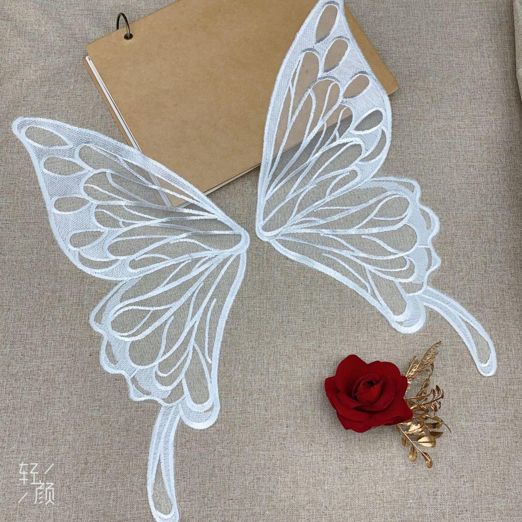 Lace Mesh Butterfly Wing Performance Costume with Embroidered Corsage