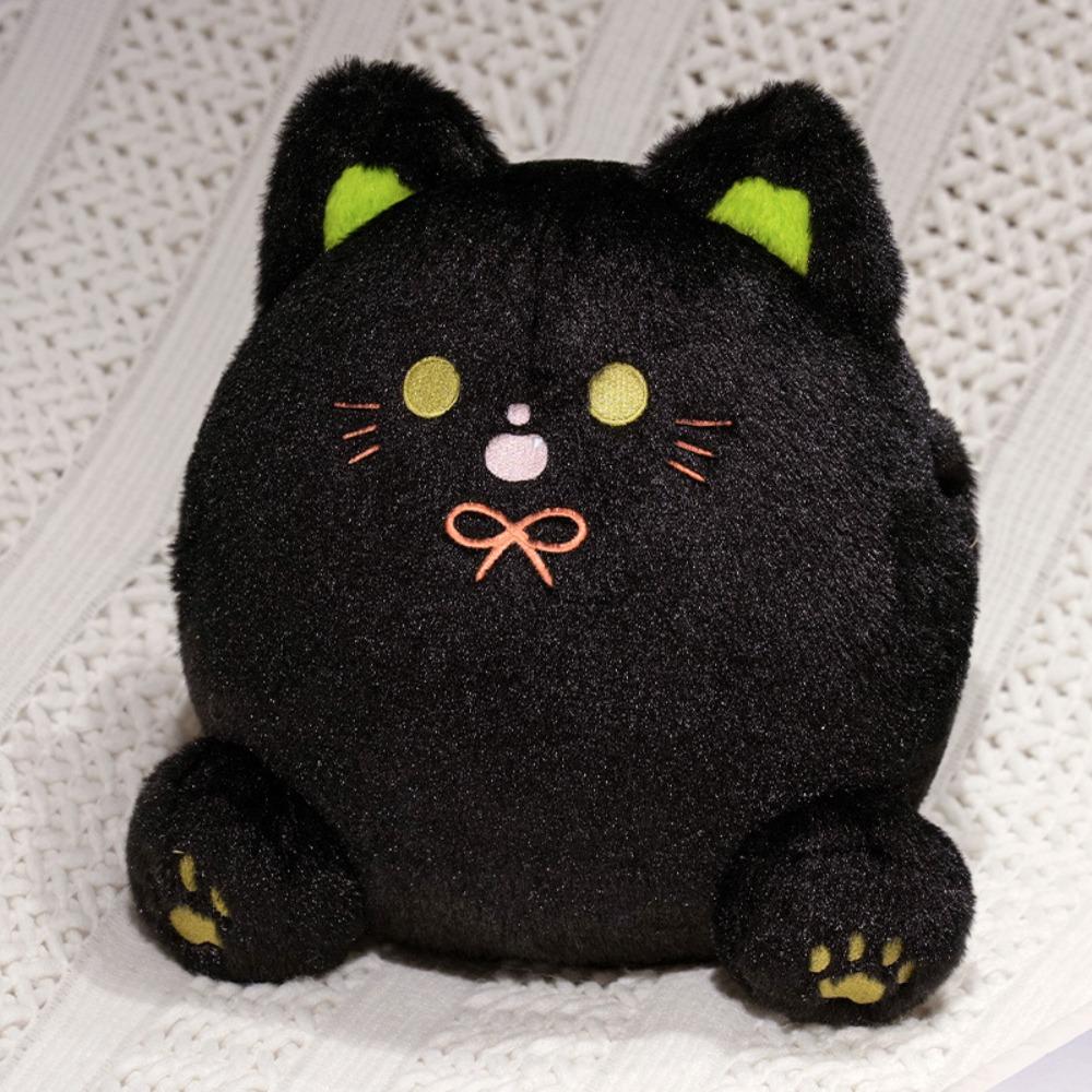 with Hand Pocket White Cat Plush Pillow Smile Black Cat Plush Doll  Home Decor