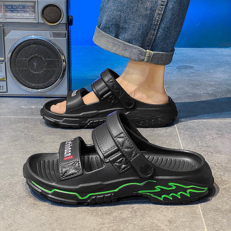 2025 été nouvelles sandales à la mode et polyvalentes personnalité plateforme deux façons de porter pantoufles à enfiler d'extérieur chaussures de plage antidérapantes