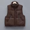 New women's clothing temperament simple style army green stand-up collar cotton vest vest