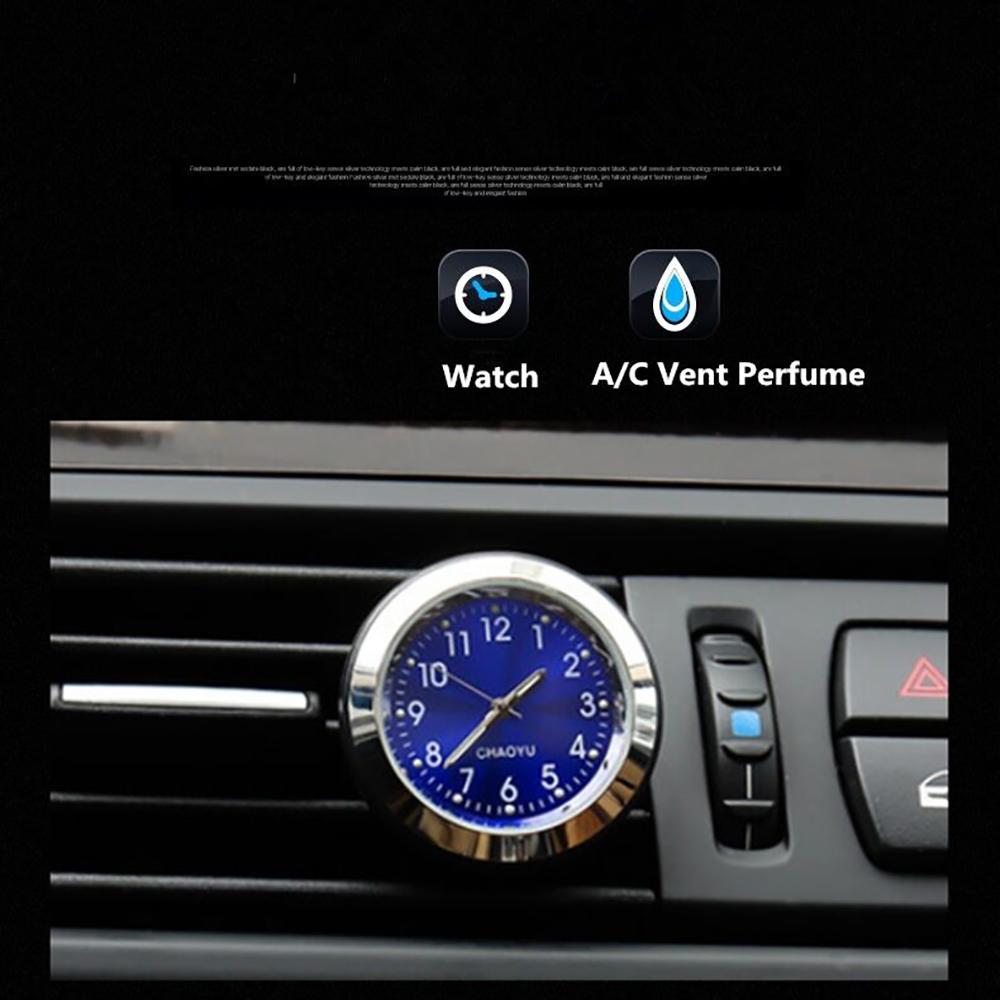 Car Clock A/C Vent Clip Perfume Refill Storage Reservoir Quartz Watch Styling 1P