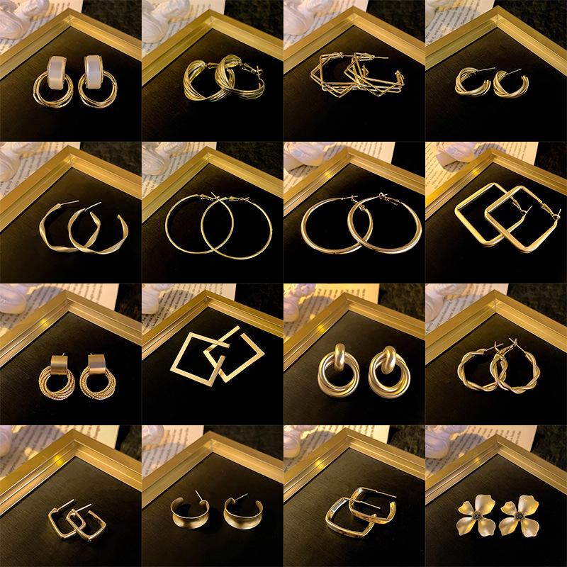 Silver Needle Geometrische Creolen - Fortgeschrittene Mode Koreanischer Ins-Stil