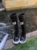 Outdoor Wild Bird Rain Boots Women's Long Boots Knight Boots Long Boots Summer Waterproof Rain Shoes High Boots Niche Brown Boots