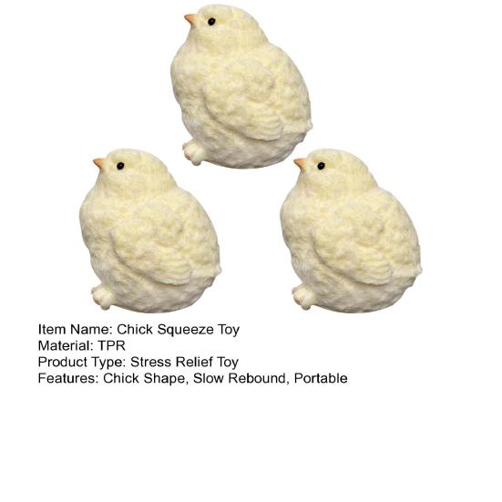 Chick Squeeze Toy Slow Rebound Soft TPR Stress Anxiety Relief Portable Kids Teens