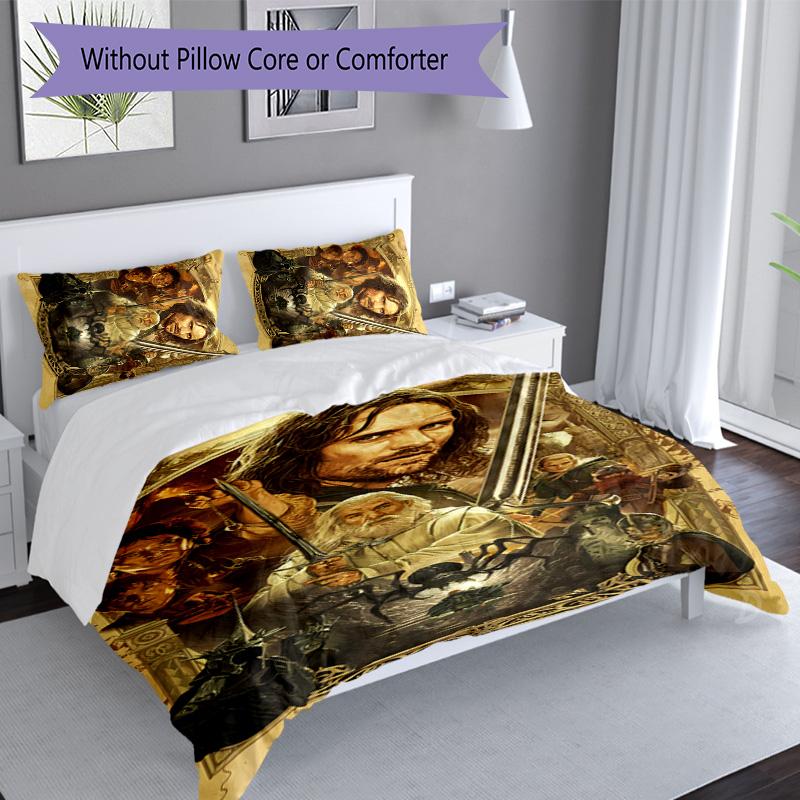 3pcs The Lord of the Rings pattern bedding set duvet cover set includes duvet cover &pillowcases, perfect all season bedroom decoration & gift