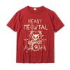 Heavy Meowtal Cat Metal Music Gift Idea Funny Pet Owner T-Shirt Latest Printed Tops Shirt Cotton T Shirts for Boys Geek