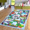 Cartoon City Street Traffic Map Area Carpet Creative Intersection Road Layout Design Floor Mat Home Decoration Anti Slip Rug