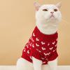Pet Peach Heart Slim Fit Dog Sweater, Round Neck