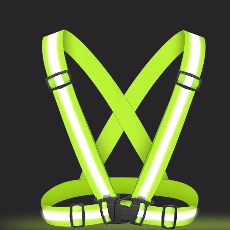 Outdoor Adjustable Safety Vests Night Walking Highlight Reflective Vest Lightweight Biking Safety Straps Waterproof Running Gear
