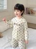 Kids' Cartoon Long-Sleeve Pajamas - Breathable Modal Fabric for Spring & Autumn