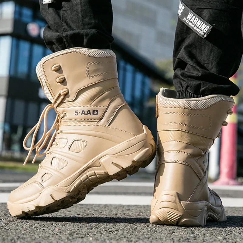 Mode Herrenstiefel Plattform Wüstenstiefel Herren warm Rutschfest Wanderschuhe 2024 Neu Arbeitssicherheit Herrenschuh Knöchel Herrenstiefel bota masculina