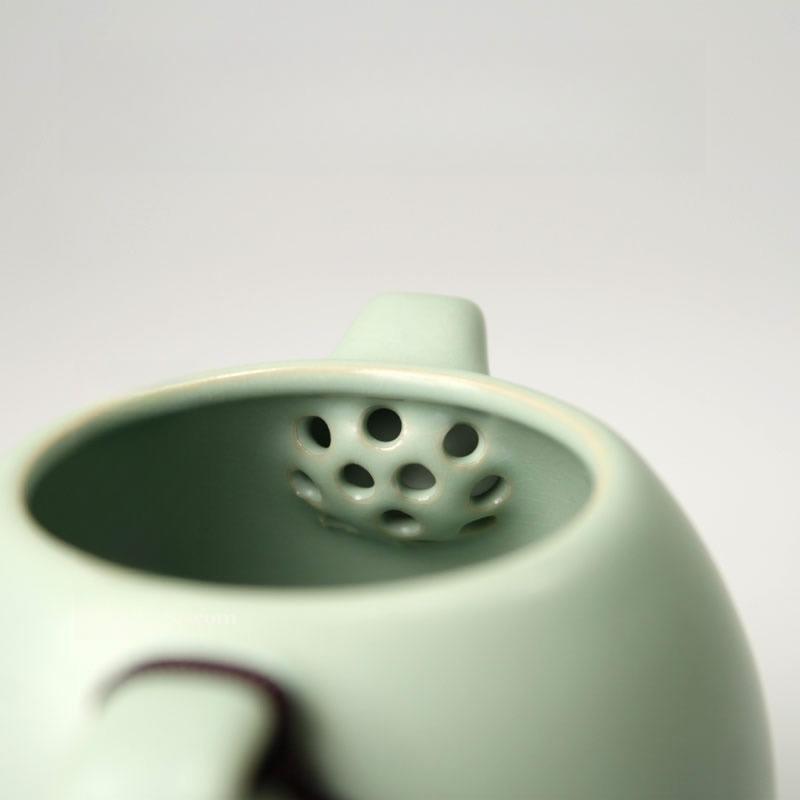 Celestial Green Ru Kiln Teapot High-grade Imitation Song Ru Porcelain Small Pot Retro Hand Grab Pot Ceramic Kung Fu Tea Set