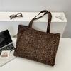 5 retro suede leopard print large-capacity shoulder bag autumn and winter new commuter versatile underarm bag women