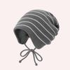 Autumn and winter versatile warm color matching knitted hats men's and women's confinement hats casual striped color matching cold hats stacking hats