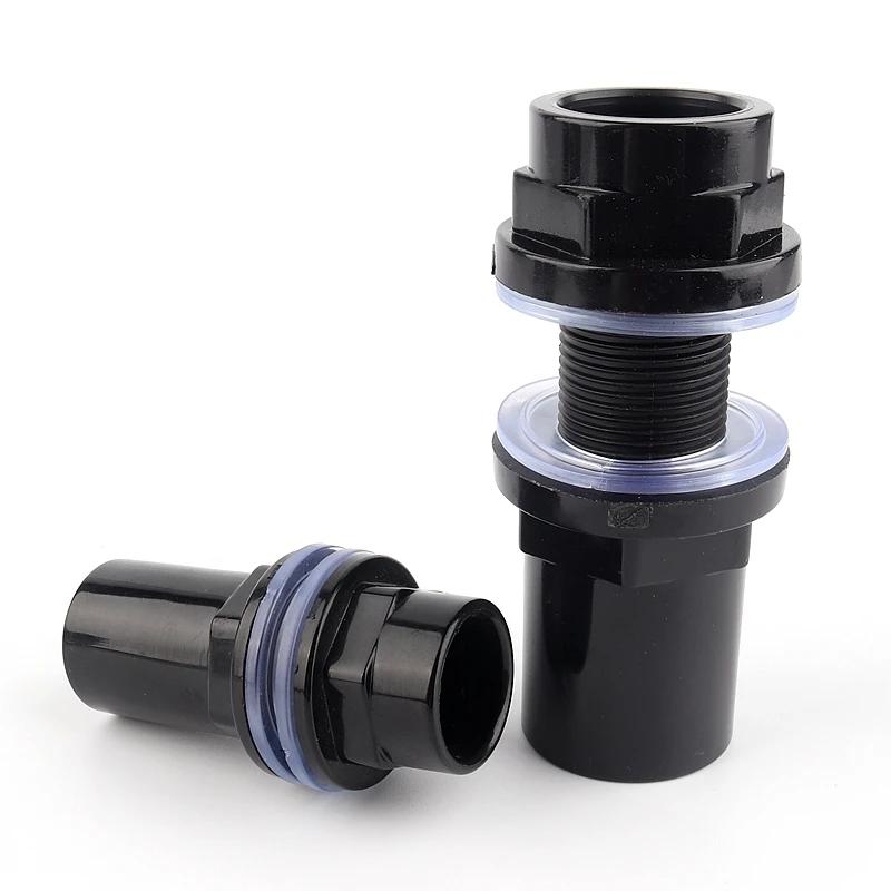1pcs Avaliable 20-50mm PVC Pipe Fittings Aquarium Fish Tank Connector Overflow Thread Water Supply Accessories Joint