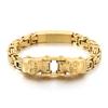 KALEN Punk Fine Jewelry Fashion Bracelets Stainless Steel Skull Byzantine Links Bracelet