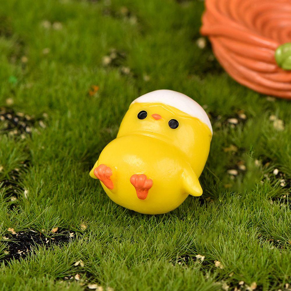 1PC Cute Animals Figurines Miniatures Chick Family Mini Chicken Resin Crafts Bonsai Micro Landscape Decoration Desktop Ornament