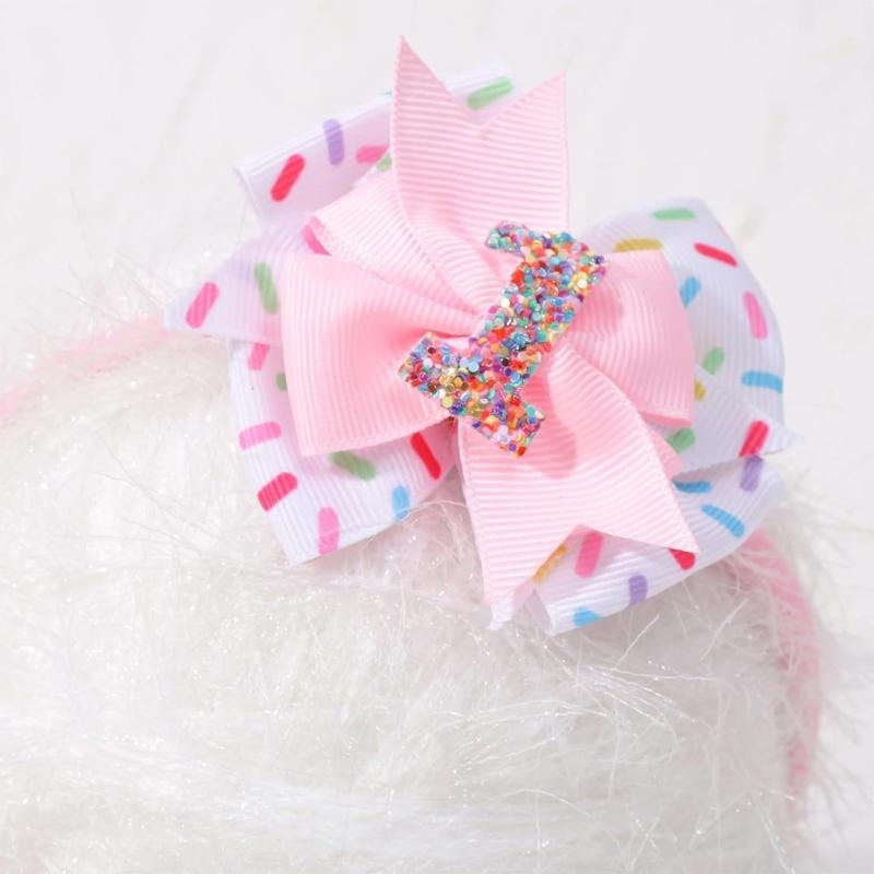 Lovely Bowknot Headband /Hair Clip for Little Girls Aged 1 Year to 6 Years Comfortable Birthday Party Headwear/Hairpin