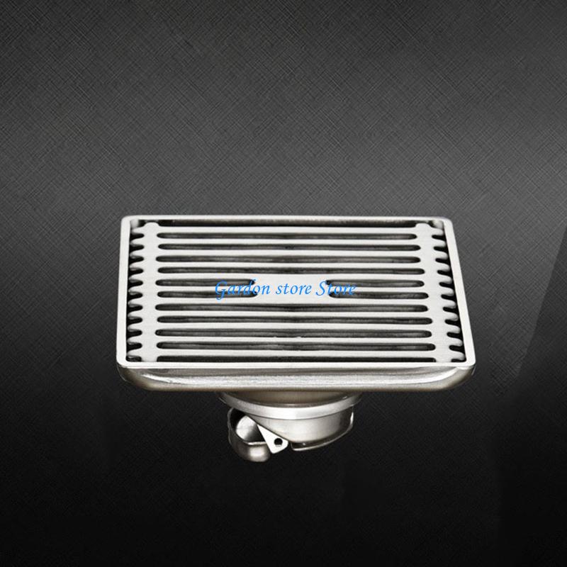 B0KB Bathroom Anti-reflux Floor Drain Quick Drain Square Hair Catcher Anti-blocking Shower Drain Strainers Easy to Install