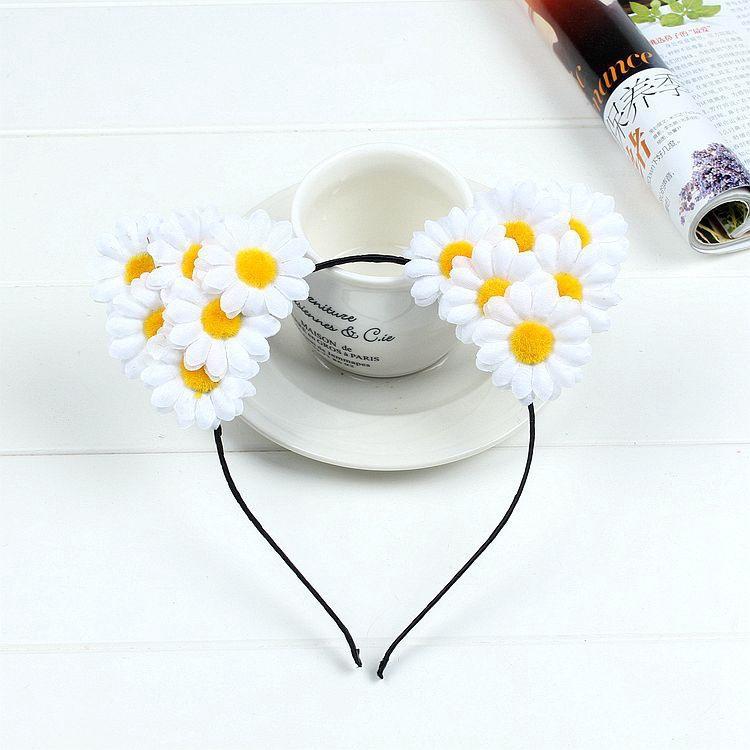 Boho Chic Daisy Girls Headbands Women Solid Embroidery Flower Hair Bands Kids Candy Chrysanthemum Headwear Hair Accessories