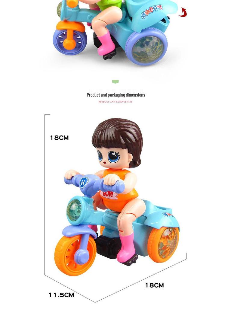 Elektrisches Dreirad für Kinder mit Musik, Lichtern und Cartoon-Design - Universelles Muldenkipper-Spielzeug für Jungen und Mädchen