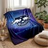 Coperta di Flanella con Testo Personalizzato Nome FC RB Leipzig Logo Calcio Plaid in Pile Personalizzato Regalo Speciale per Divano Camera da Letto Casa