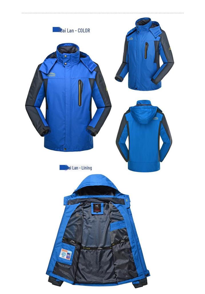 Autumn/Winter Plus Size Men's Windbreaker for Outdoor Sports and Mountaineering