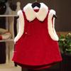 Cheongsam Vest Women's Autumn and Winter Tang Suit Women's Chinese Style New Chinese Vest Red New Year's New Year's New Year's Wear Winter Style