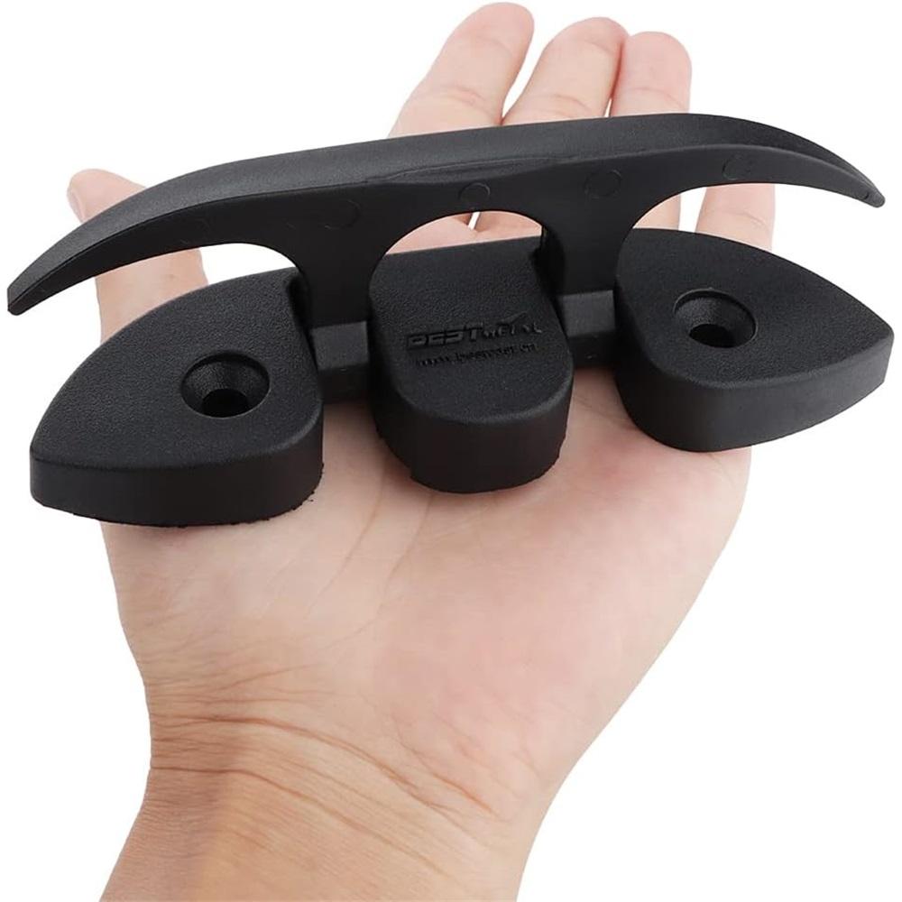 4 szt. 4,72" składane knagi, składane knagi dokujące z długimi i krótkimi śrubami. Nylon klasy morskiej, czarny, 2 otwory