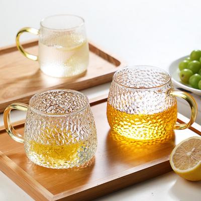 Hammer Pattern Coffee Cup Heat Resistant Glass Cups Juice Mug Office Household Drinking Glasses Kitchen Gadgets Drinkware Gifts
