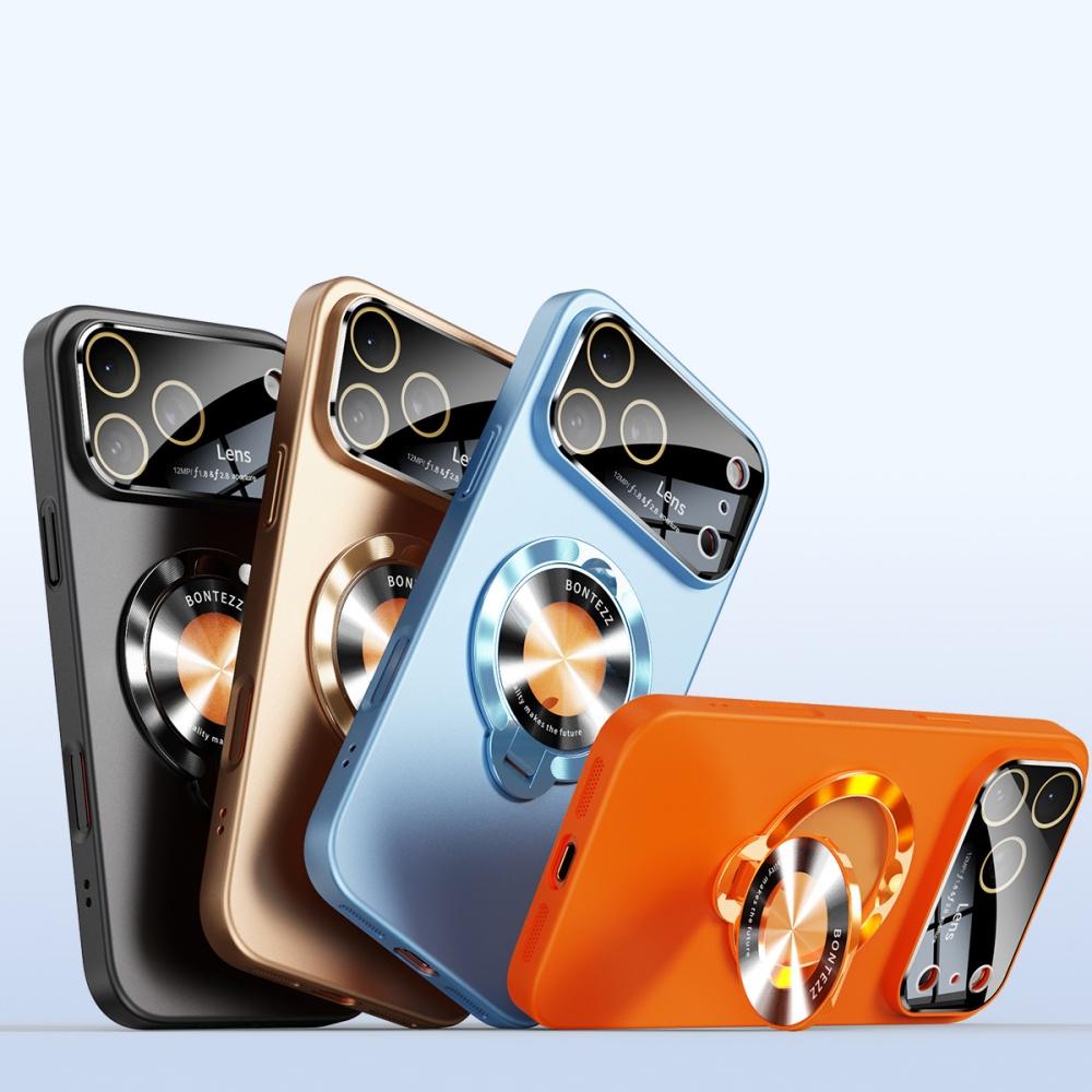 Large Window For Magsafe Phone Case for iPhone 17 Air 16 Plus 14 15 13 12 11 17 Pro Max Magnetic Stand Holder Armor Cover