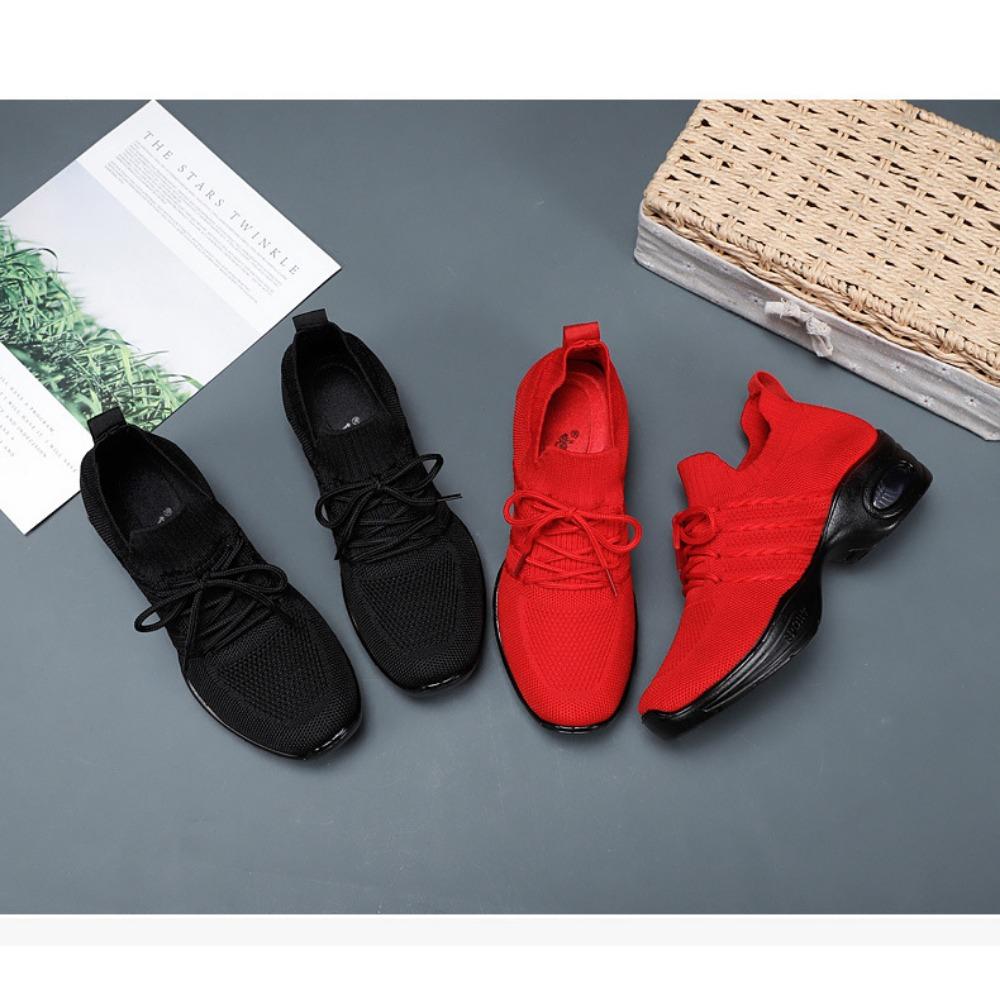 JMXD Women Shoes Flyknit Platform Dance Sneakers Air Cushion Casual Shoes Fashion Height Increasing Comfortable Trendy Walking Trainers