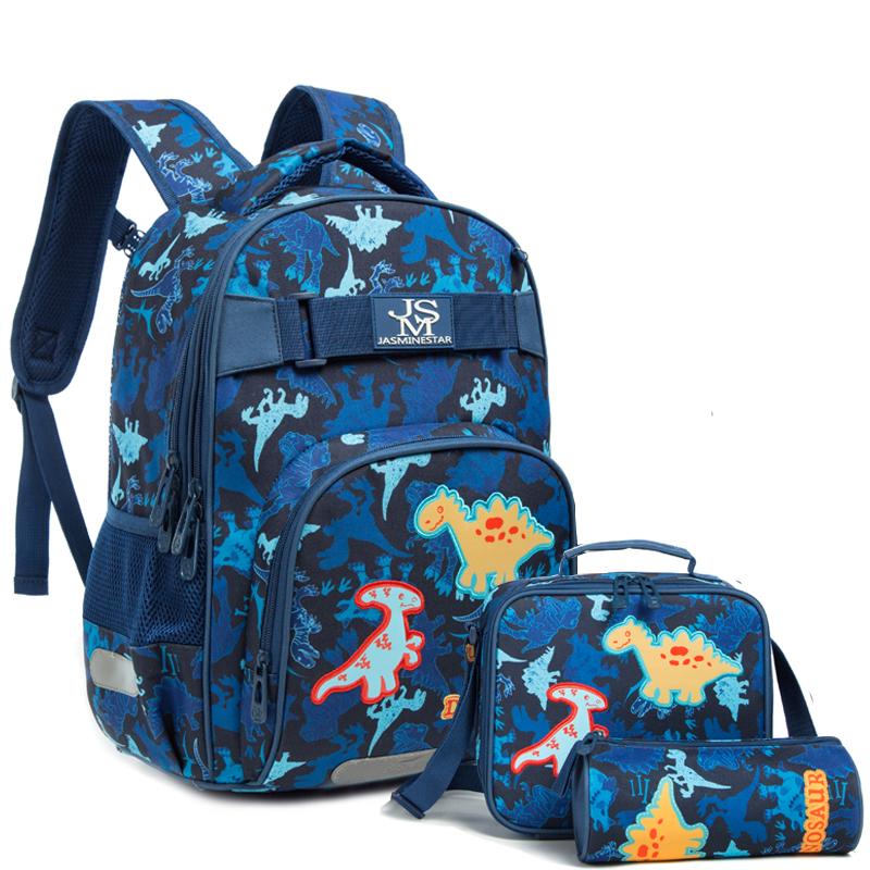 3PCS Creative Fashion Schoolbag Cute School Backpack Kids Waterproof Cartoon Pattern Unicorn Dinosaur School Bags For Girl Boy