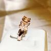European and American Fashion Micro Diamond Ring Bow Ring Rose Gold Zircon Ring Flower
