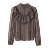 European and American Style New Women's Fashionable Striped Layered Decorative Shirt 2137520